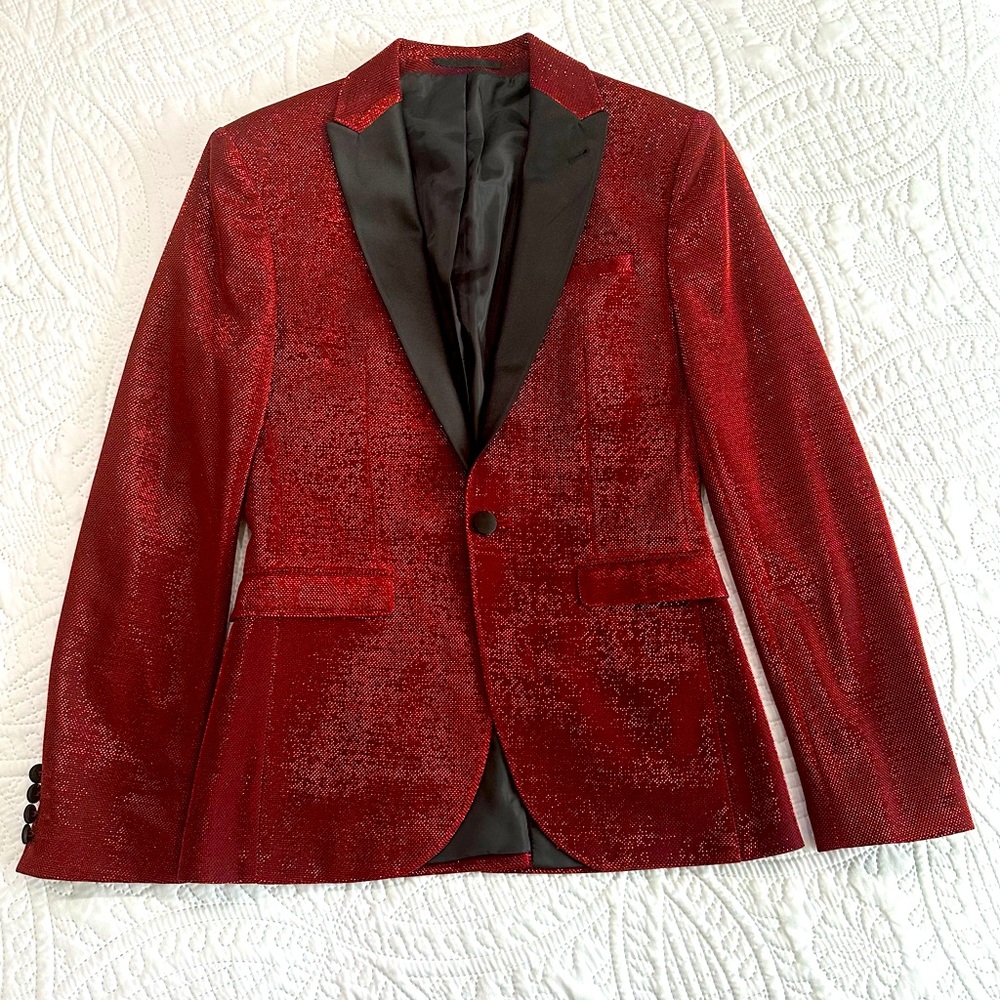 ASOS DESIGN skinny sequin suit jacket